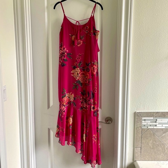 Asymmetrical Hem Ruffled Maxi Dress - Picture 1 of 11